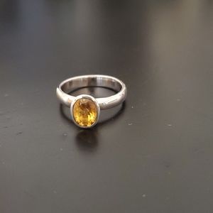 Citrine Ring, Sterling Silver, Size 7